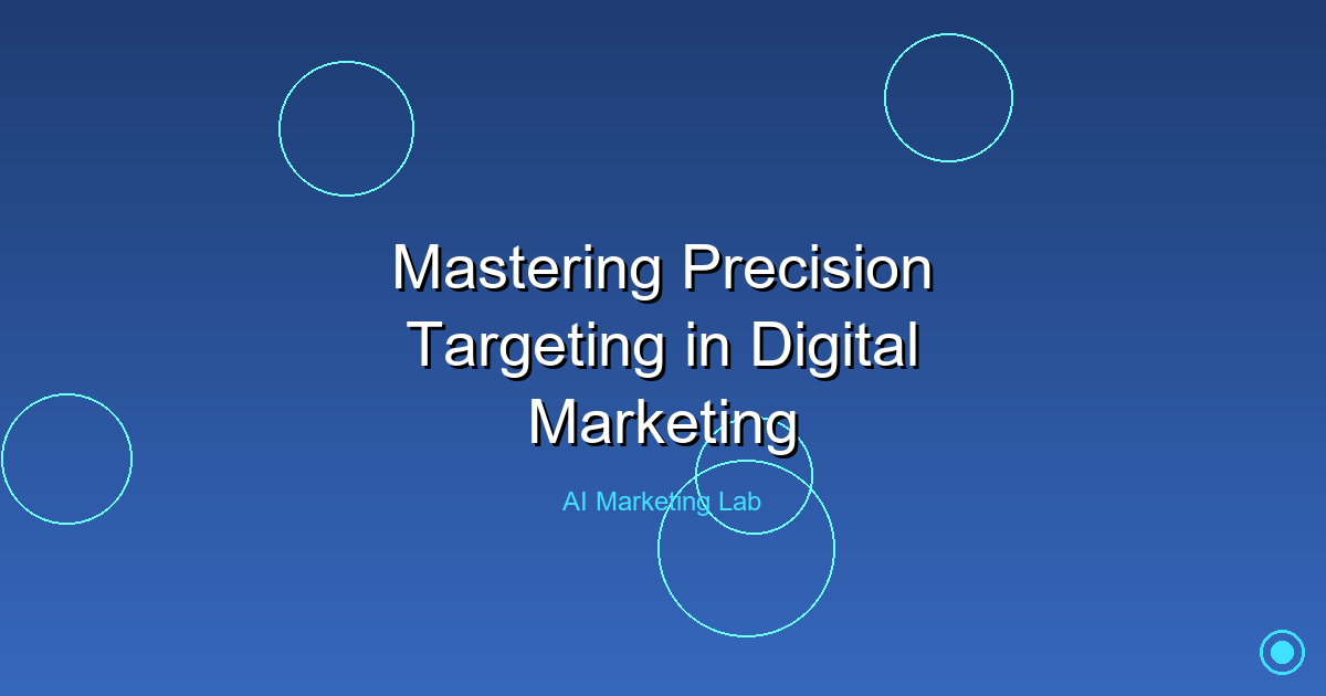 Master the Art of Precision Targeting in Digital Marketing